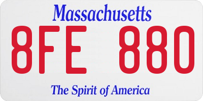 MA license plate 8FE880