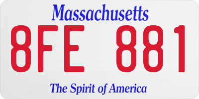 MA license plate 8FE881