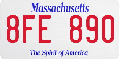 MA license plate 8FE890