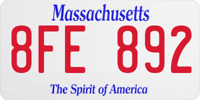 MA license plate 8FE892
