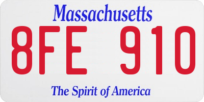 MA license plate 8FE910