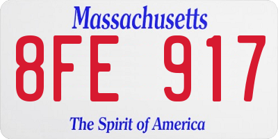 MA license plate 8FE917