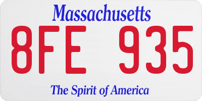 MA license plate 8FE935