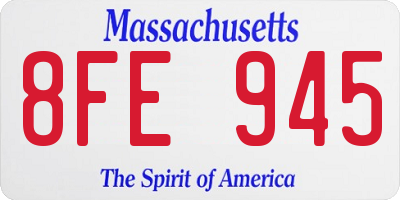 MA license plate 8FE945