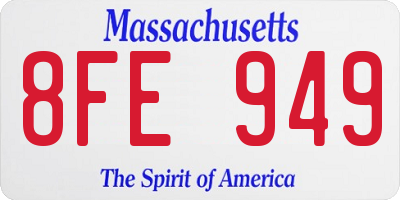 MA license plate 8FE949