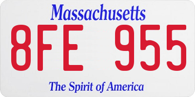 MA license plate 8FE955