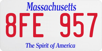 MA license plate 8FE957