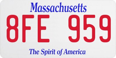 MA license plate 8FE959