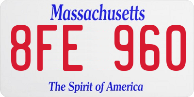 MA license plate 8FE960