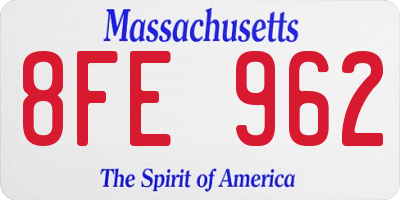 MA license plate 8FE962