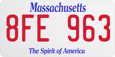 MA license plate 8FE963
