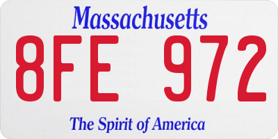 MA license plate 8FE972