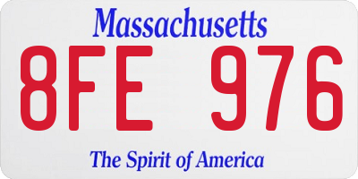 MA license plate 8FE976
