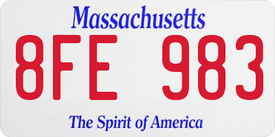 MA license plate 8FE983