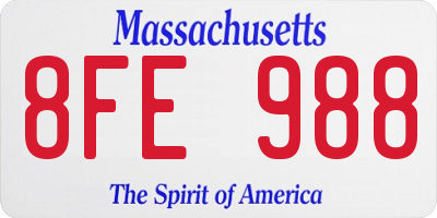 MA license plate 8FE988