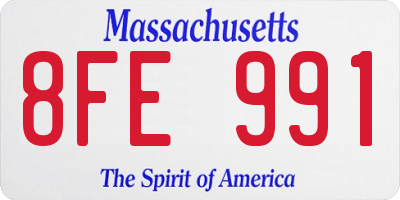 MA license plate 8FE991