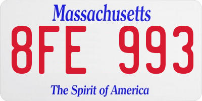 MA license plate 8FE993