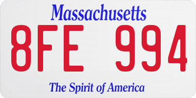MA license plate 8FE994