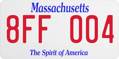 MA license plate 8FF004