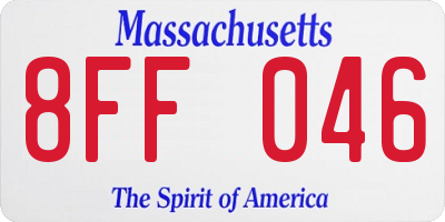 MA license plate 8FF046