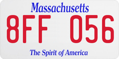 MA license plate 8FF056