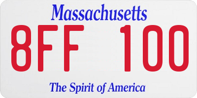 MA license plate 8FF100