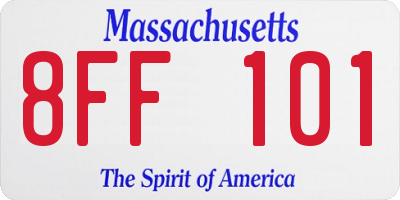 MA license plate 8FF101