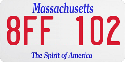 MA license plate 8FF102