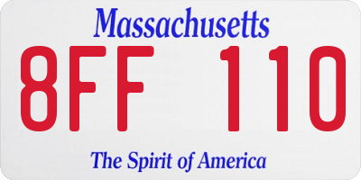 MA license plate 8FF110