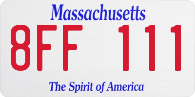 MA license plate 8FF111