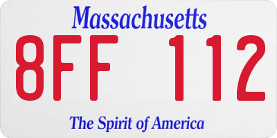 MA license plate 8FF112