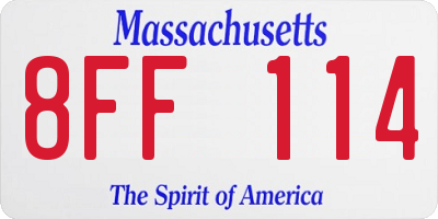 MA license plate 8FF114
