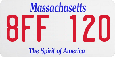 MA license plate 8FF120
