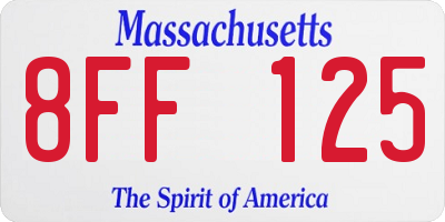 MA license plate 8FF125