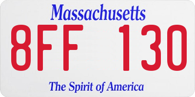 MA license plate 8FF130