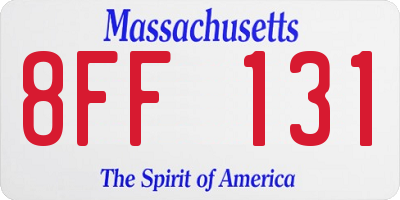 MA license plate 8FF131