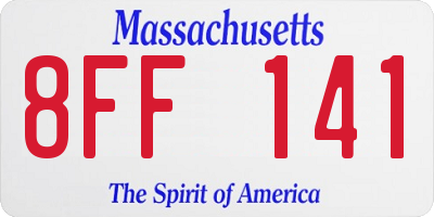 MA license plate 8FF141