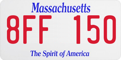 MA license plate 8FF150