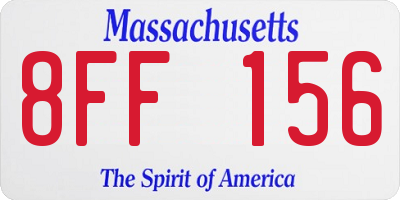 MA license plate 8FF156