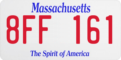 MA license plate 8FF161