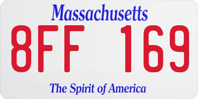 MA license plate 8FF169