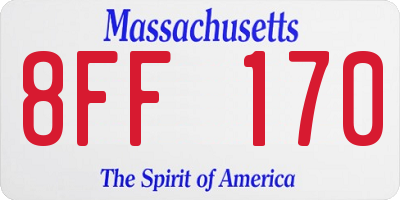 MA license plate 8FF170
