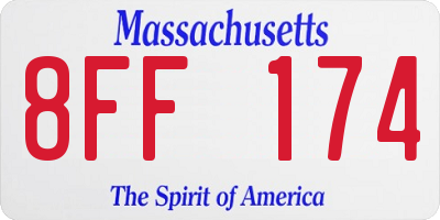 MA license plate 8FF174