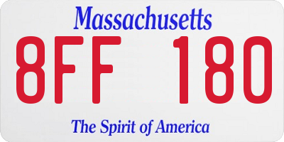 MA license plate 8FF180