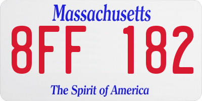 MA license plate 8FF182