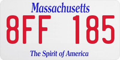 MA license plate 8FF185