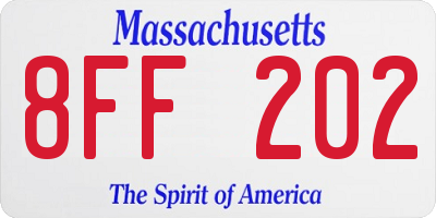 MA license plate 8FF202