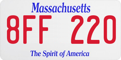 MA license plate 8FF220