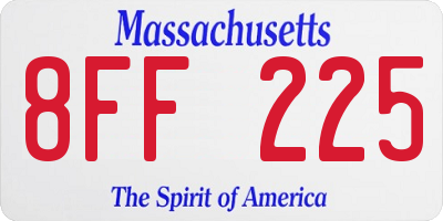 MA license plate 8FF225