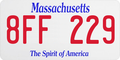 MA license plate 8FF229